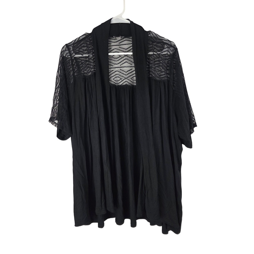 The Avenue Lace Cardigan 22/24 Womens Plus Size Cottage Core Short Sleeve
